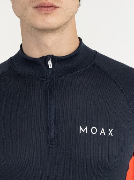 Термофутболка Moax Race LS с воротн. муж. MX114041/75120 темно-синий/красный