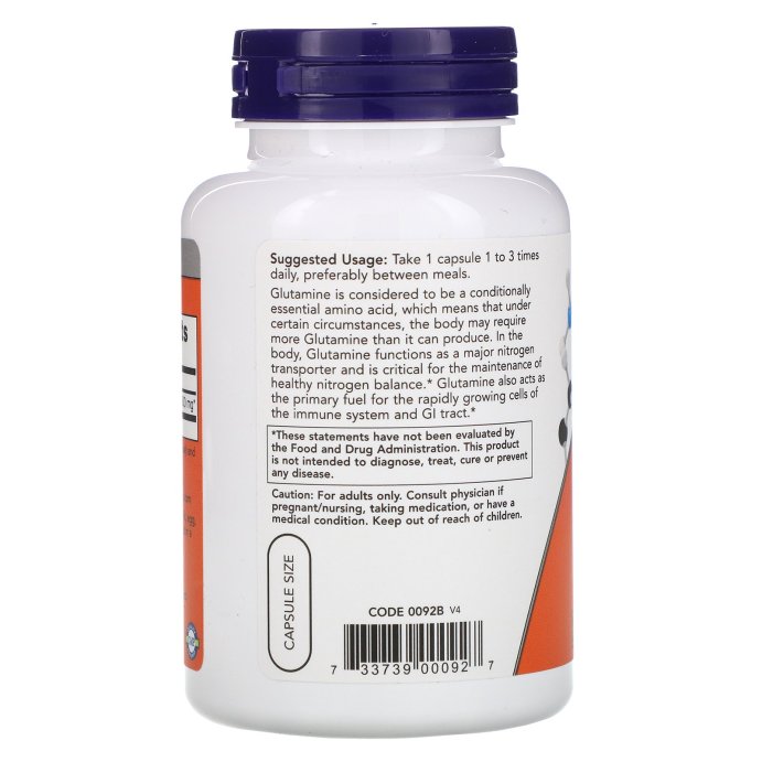Аминокислота L-Glutaminе 500мг NOW 120 капс.