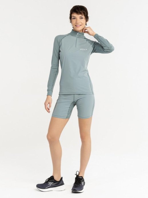 Термофутболка Moax Race Wind LS с воротн. жен. MX114050/11400 серо-зеленый в Твери