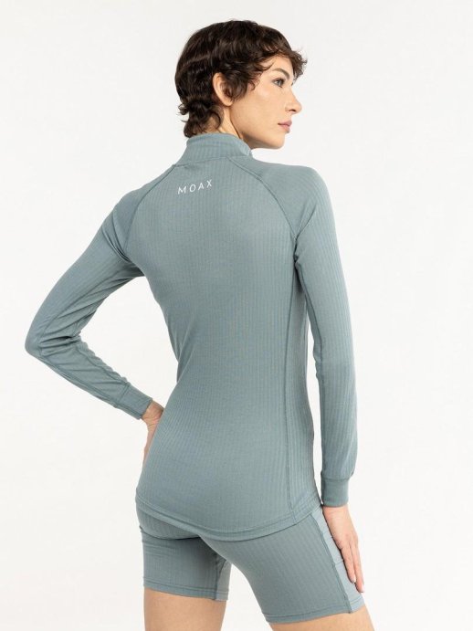 Термофутболка Moax Race Wind LS с воротн. жен. MX114050/11400 серо-зеленый в Твери