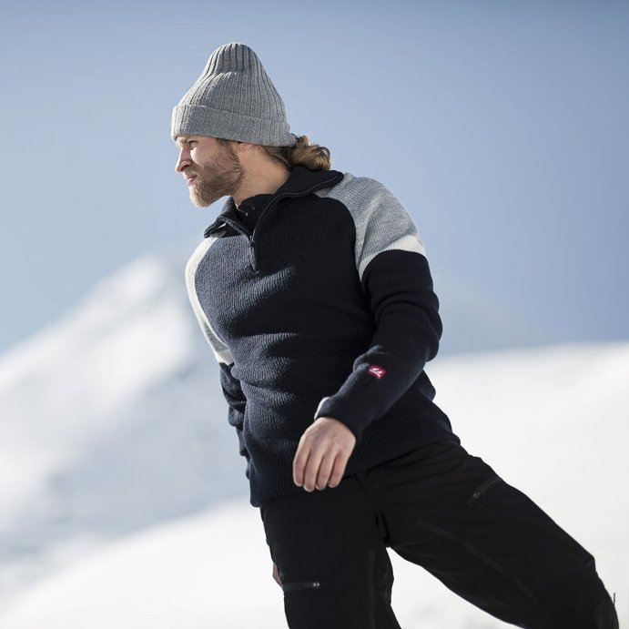 Свитер ULVANG Alta муж. 77531/75225 синий/сер.меланж в Твери