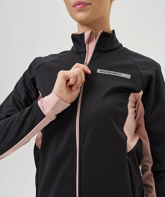 Тренировочная куртка Nordski Core Black/Soft Pink W NSW662431
