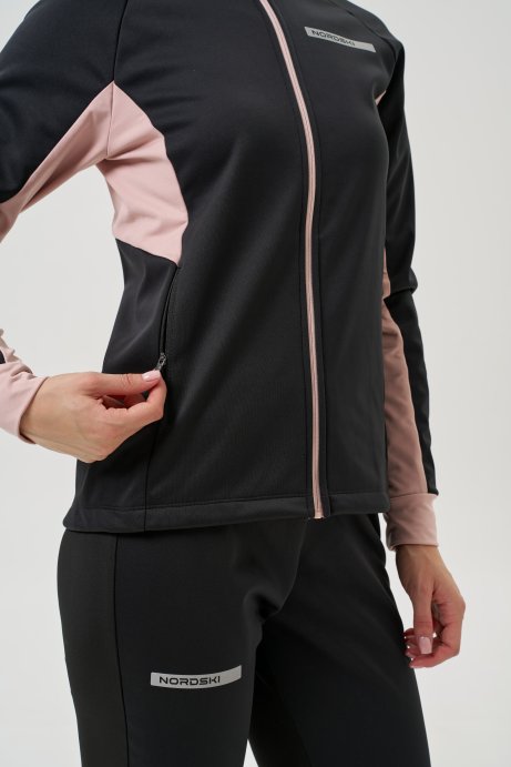 Тренировочная куртка Nordski Core Black/Soft Pink W NSW662431