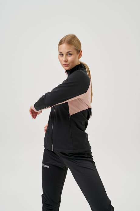 Тренировочная куртка Nordski Core Black/Soft Pink W NSW662431