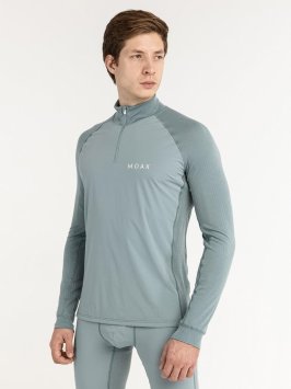 Термофутболка Moax Race Wind LS с воротн. муж. MX114051/11400 серо-зеленый