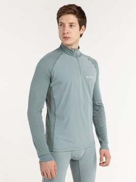 Термофутболка Moax Race Wind LS с воротн. муж. MX114051/11400 серо-зеленый
