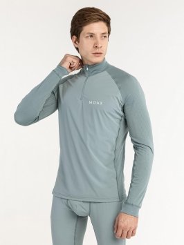 Термофутболка Moax Race Wind LS с воротн. муж. MX114051/11400 серо-зеленый