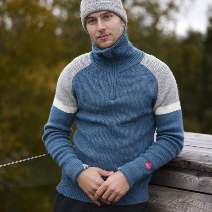 Свитер ULVANG Alta муж. 77531/79102 темно-бирюз./серый в Твери