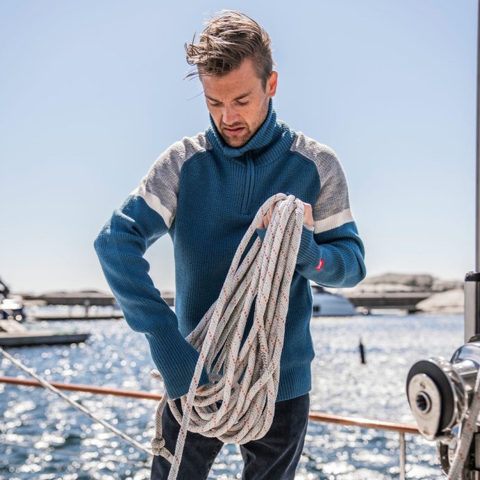 Свитер ULVANG Alta муж. 77531/79102 темно-бирюз./серый в Твери