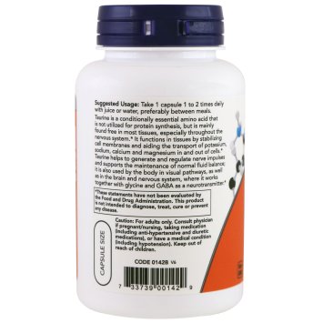 Таурин NOW Taurine 1000mg 100 капс.