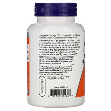 Фенилаланин NOW L-Phenylalanine 500 mg 120 капс.