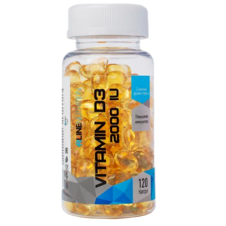 Vitamin D3 2000 IU (Витамин Д3) R-Line 120 жел. капс.
