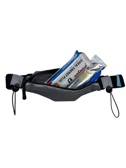 Поясная сумка FOXO3 марафон (держатели для номера и 4 гелей) серая