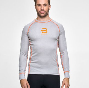 Футболка с длинным рукавом беговая Bjorn Daehlie 2020-21 Endurance Tech for men Light Grey Melange 333300_93501