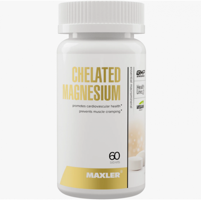 Магний в хелатной форме Maxler Chelated Magnesium (Bisglycinate Chelate form) 60 vegan tabs