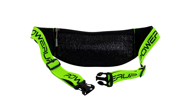 Беговая поясная сумка POWERUP ULTRA DUE (салатовая) с двумя отделениями в Твери