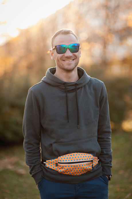 Сумка Enklepp Marathon Waist Bag (orange/blue polka dot) в Твери