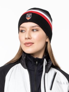 Шапка Moax Tradition Sport stripe 23575M/10010 черный/красный 58