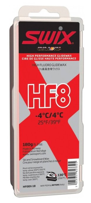 Парафин SWIX HF8X Red +4/-4 180гр
