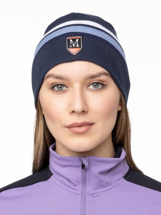 Шапка Moax Tradition Sport stripe  23575M/72100 серо-синий 56