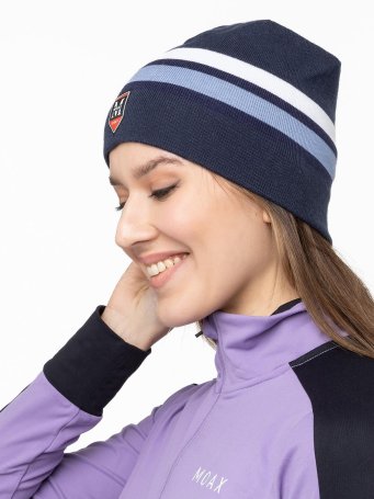 Шапка Moax Tradition Sport stripe 23575M/72100 серо-синий 58