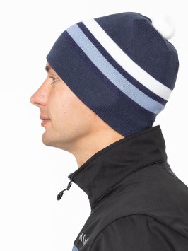 Шапка Moax Tradition Sport stripe 23575M/72100 серо-синий 58