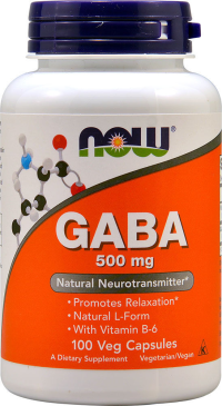 Гамма-аминомасляная кислота с витамином B6 NOW GABA 500 мг, 100 капс.