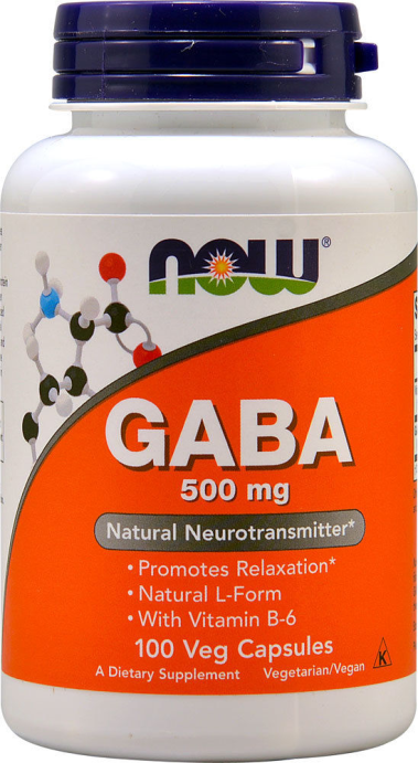 Гамма-аминомасляная кислота с витамином B6 NOW GABA 500 мг, 100 капс.