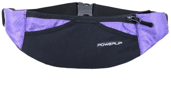 Беговая поясная сумка POWERUP ULTRA DUE (фиолетовая) с двумя карманами в Твери