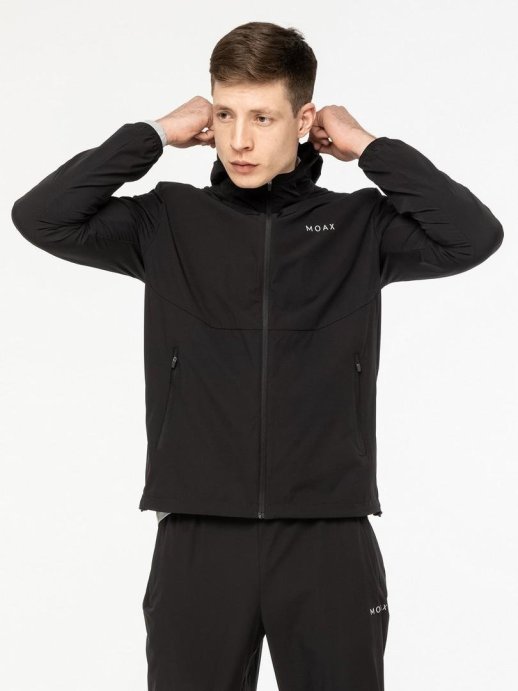 Ветровка с капюшоном Moax Core муж. MX314611/10000 черный