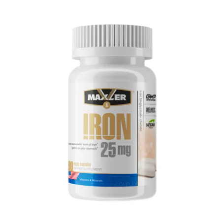 Железа бисглицинат Maxler Iron 25 мг Bisglycinate Chelate 90 вег. капс.