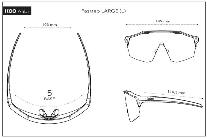 Очки солнцезащитные KOO ALIBI Large (чёрные матовые / золотистые зеркальные)