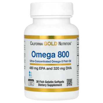 Омега-3 California Gold Nutrition, Omega-3 800, 1000 мг., 30 капс.