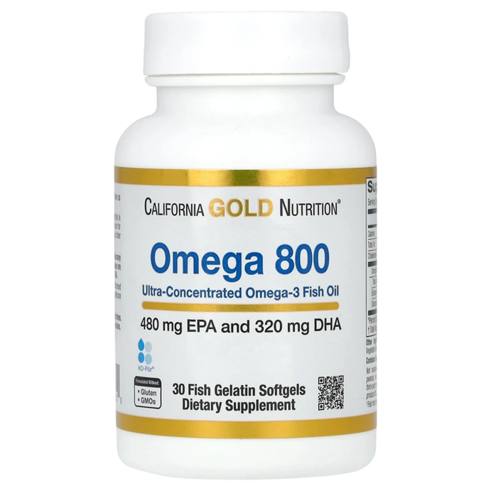 Омега-3 California Gold Nutrition, Omega-3 800, 1000 мг., 30 капс. в Новосибирске