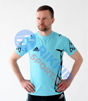 Футболка РОССИЯ бирюзовая черные вставки