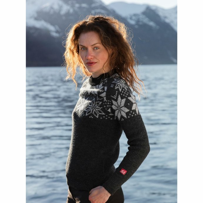 Свитер ULVANG Rav Kiby с кругл. вырезом жен. 78416/11101 угольно-сер. меланж