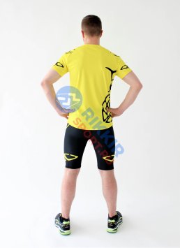 Футболка РОССИЯ желтая черные вставки
