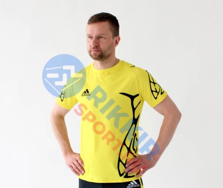 Футболка РОССИЯ желтая черные вставки