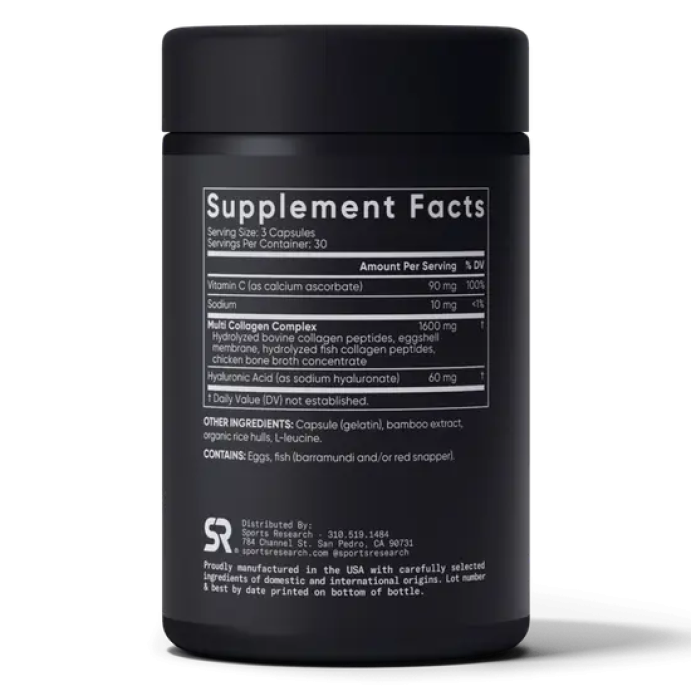 Мульти Коллагеновый комплекс Sports Research Collagen Multicomplex 1600мг, 90 капс. в Новосибирске