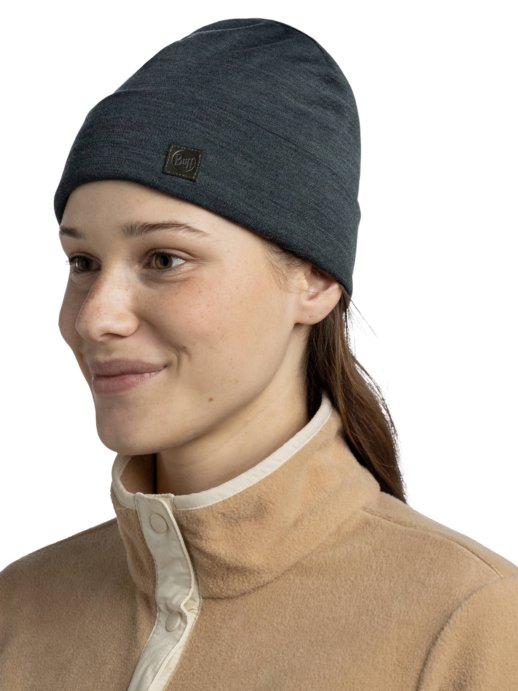 Шапка Buff Merino Heavyweight Hat Solid Forest 111170.809.10.00