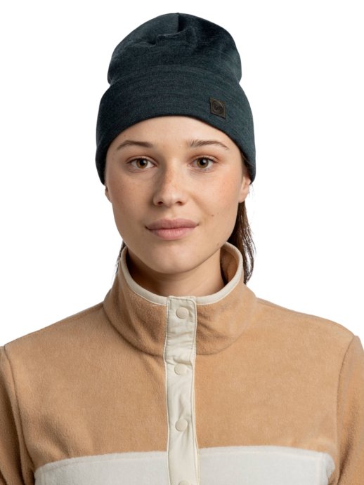 Шапка Buff Merino Heavyweight Hat Solid Forest 111170.809.10.00