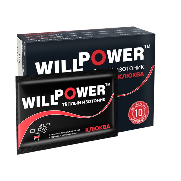 Напиток изотонический в порошке Willpower (КЛЮКВА) саше-пакет.