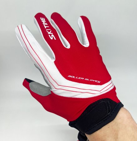 Перчатки для лыжероллеров SKI TIME ROLLER Sphere бело-красные