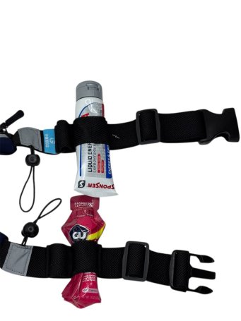 Поясная сумка FOXO3 марафон (держатели для номера и 4 гелей) пудра