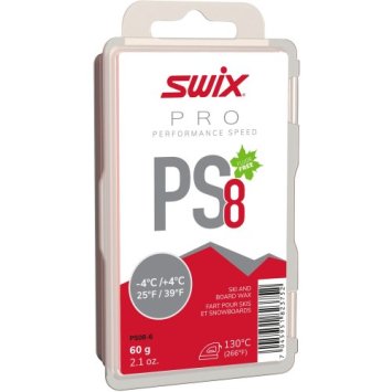 Парафин SWIX PS8 Red, -4°C/+4°C, 60гр