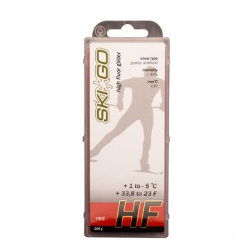 Парафин SKIGO HF Red (для ст.крупнозерн. и искус.снега) +1/-5 200гр.