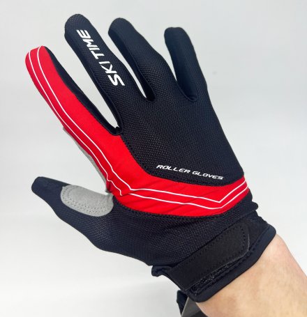 Перчатки для лыжероллеров SKI TIME ROLLER Sphere черно-красные