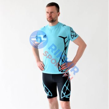 Шорты беговые РОССИЯ бирюзовые вставки