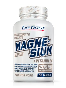 Магния хелат бисглицинат с Б6 Be First Magnesium bisglycinate chelate + B6 60 табс.