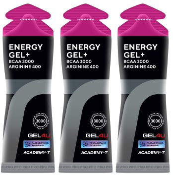 Гели энергетические углеводные с BCAA и Аргинином GEL4U 3 шт по 60мл. (Лесные ягоды)
